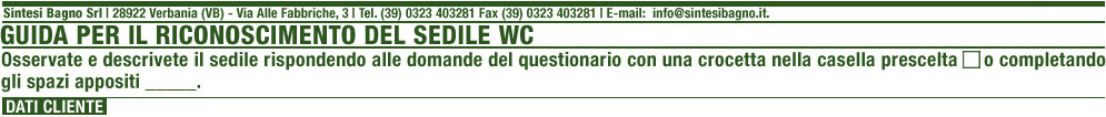 Guida per il riconoscimento del sedile WC