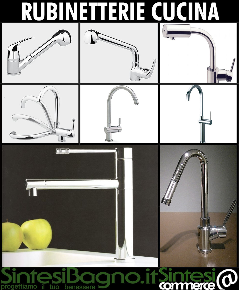 Rubinetti miscelatori cucina vendita online e-commerce. Rubinetteria cucina, rubinetti lavello cucina rubinetti miscelatori con doccetta estraibile rubinetti elettronici miscelatori lavello a muro miscelatori lavello sottofinestra rubinetti miscelatori canna abbattibile | Ritmonio Fir Bossini Art Design Eurorama DMP Hego Hansa Pharo